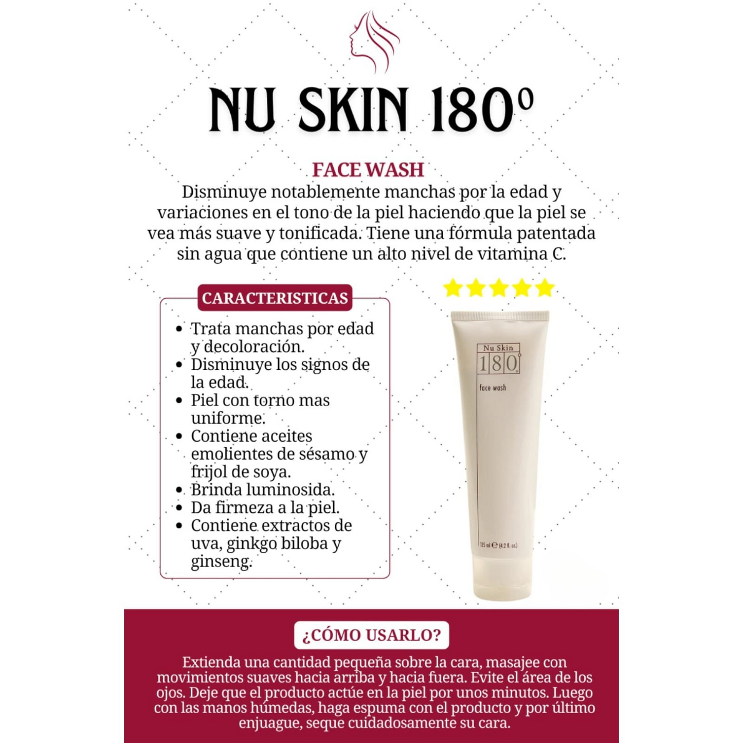 FACE WASH™ 180°- CREMA PARA ELIMINACION DE MANCHAS Y ACNÉ
