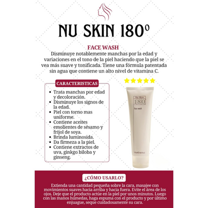 FACE WASH™ 180°- CREMA PARA ELIMINACION DE MANCHAS Y ACNÉ